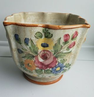 Ceramic Hand Painted Flower Pot Made In Italy