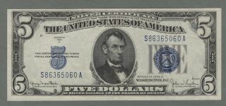 1934 D $5 Silver Certificate Fr 1654 (wide I) (s A Block)