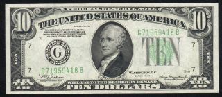 1934 - A $10 CHICAGO Federal Reserve Note FRN Fr 2006 - G 59418 2