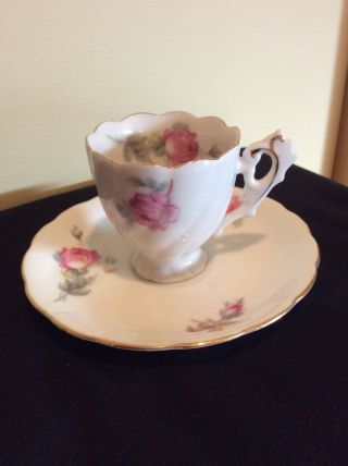 Demitasse Cup And Saucer - Vintage,  Hand Painted,  Japan,  Rossetti,  Fine China