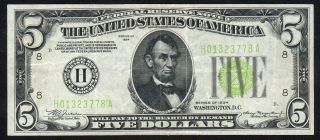 1934 $5 STAR ST LOUIS LGS Federal Reserve Note Fr 1955 - H 23778 2