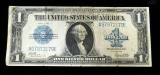 1923 United States $1 Silver Certificate Large Size Currency Note Blue Seal