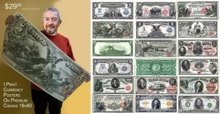 Large Poster $5 Silver Certificate Educational Note 16 