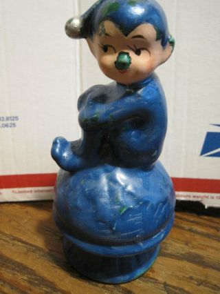 Vintage Elf Pixie Sitting On A Mushroom Porcelain E - 2506 W/foil Decal - Defectsf