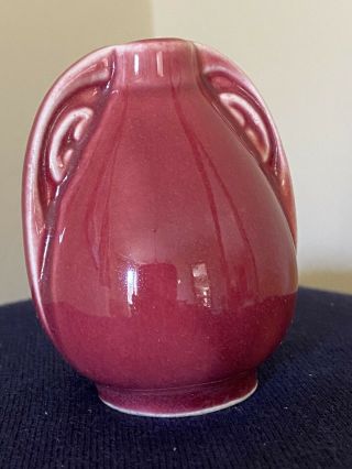 Vtg 3 " Maroon Vase Pottery