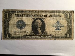 1923 Us $1 Silver Certificate Large Note " Real "