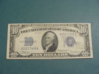 Series 1934 C $10 Ten Dollar Silver Certificate Blue Seal Circulated