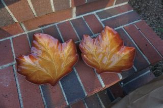 Sugar Maple Leaf Orange Ceramic Dessert Plates (2) - Better Homes & Gardens