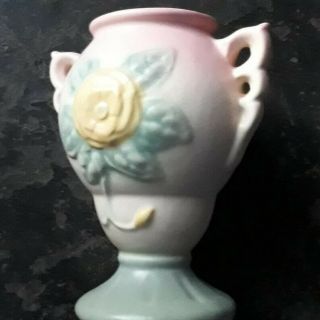 Vintage Hull Art Pottery Usa Open Rose/camellia 122 - 6 1/4 " Vase