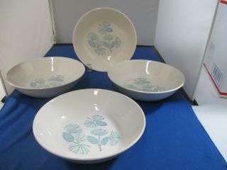 Marcrest Stetson Blue Spruce Vintage Mid Century Cereal Bowls - Set Of 4 - Vgc