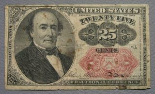 1874 United States Twenty - Five Cent 25 Fractional Currency 5th Issue Note [l]