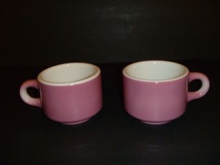 Vintage Homer Laughlin China - Best China - Restaurant Ware - Set Of 2 Pink Mugs