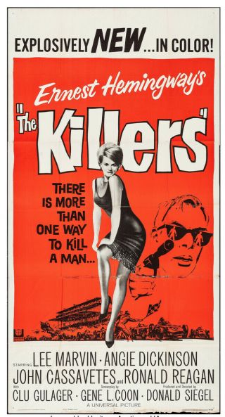 The Killers 3 Sheet Vintage Movie Poster Ronald Reagan Angie Dickinson