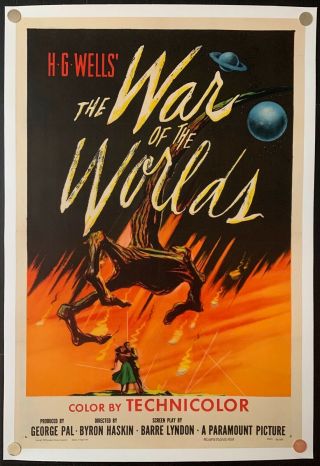 War Of The Worlds 1953 Movie Poster One Sheet Linen Backed (27 " X 41 ")