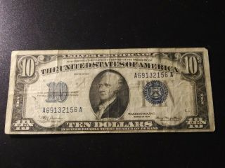 1934 U.  S.  $10 Bill - Silver Certificate - Circulated