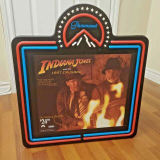 Indiana Jones Last Crusade Paramount Store Display Light Box Promo Video RARE ID 3