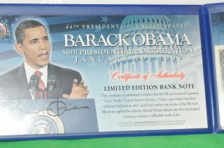 2003 A Barack Obama Gold Colorized 2 Dollar Bill Legal Usa $2 Note