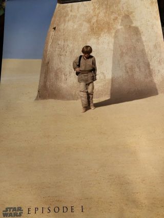 Star Wars Episode 1 Movie Poster Teaser 27x40 Double Sided Rare From Theater 90s