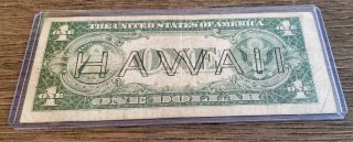 1935 A - U.  S.  One Dollar Bill - WWII Hawaii Silver Certificate - Circulated 2