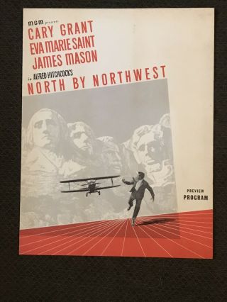 North By Northwest - Rare 1959 Program - Cary Grant - Saint - Alfred Hitchcock