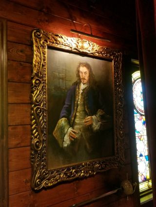 Movie Prop Captain James Hook Portrait Oil Painting on Canvas Peter Pan 3