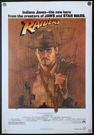 Raiders Of The Lost Ark 1981 Movie Poster Linen Backed Rolled C9 - C10