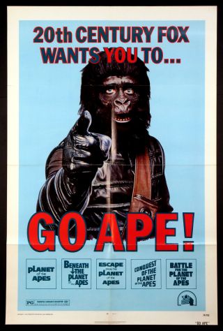 Go Ape Planet Of The Apes Sci - Fi Festival Poster 1974 1 - Sheet
