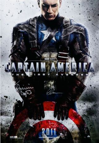 Chris Evans Signed Captain America First Avenger 27x40in Poster