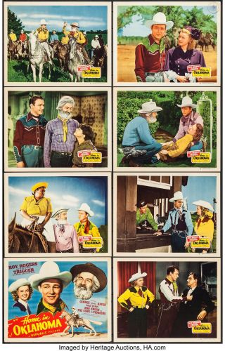 Movie Poster Home In Oklahoma 1946 Lobby Card Set Of 8 11 " X14 " Vf - 7 Roy Rogers