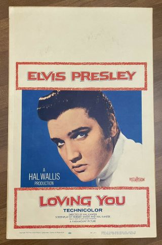 Elvis Presley Movie Poster 14x22 Inch Window Card 1957 Loving You Rolled N