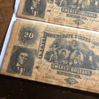 3 Sheets Of CURRENCY 1861 TWENTY DOLLAR 2
