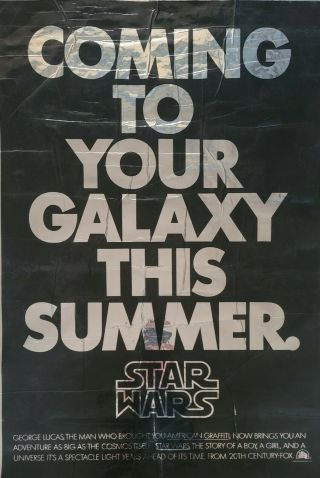 Star Wars,  1976 Advance Silver Mylar Rolled 1 Sheet Movie Poster