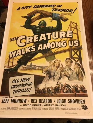 The Creature Walks Among Us 27 " X41 " One Sheet/1s Movie Poster 1956
