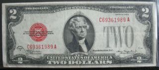 1928 - D Us Two Dollar Note Red Seal