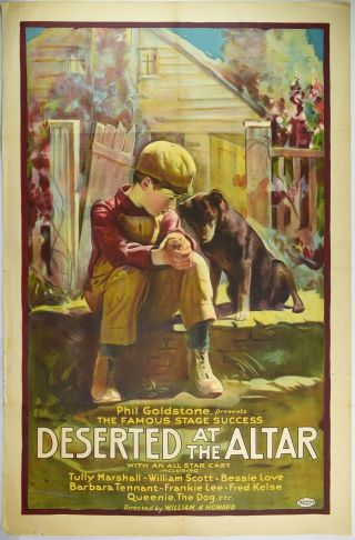 1922 Silent Film Poster Deserted At The Altar Boy/dog Version - Cr - 43