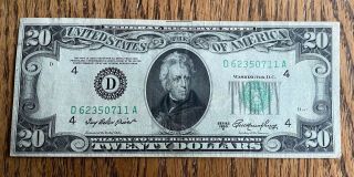 1950 A $20 United States Federal Reserve Note - Cleveland - Detail