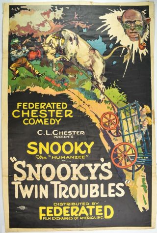 1921 Silent Short Film Poster Snooky’s Twin Troubles - Cr - 41