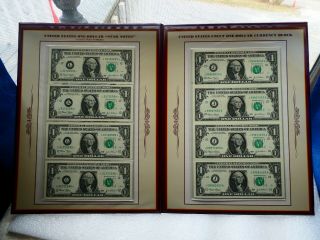 Uncirculated Uncut Block (4) 2003 $1 One Dollar Bills Us Currency & Star Notes (4)