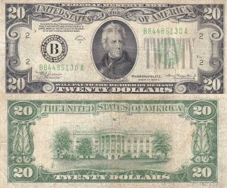 1934 A $20 York District Frn Fr 2055 - B Very Good