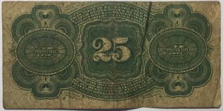 1863 Twenty Five Cents Fractional Currency Washington Bank Note 25c 2