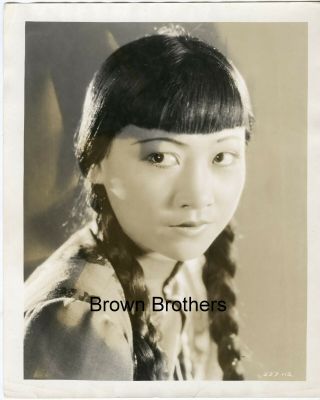 Vintage 1930s Hollywood Chinese American Actress Anna May Wong Braids Photo - Bb