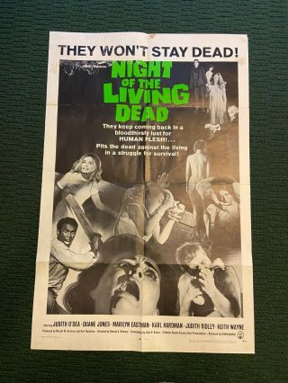 Night Of The Living Dead 1968 One Sheet Poster