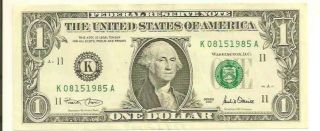 Nipsey Hussle Birthday Note August 15,  1985 $1 Bill Fancy Serial Number Dollar