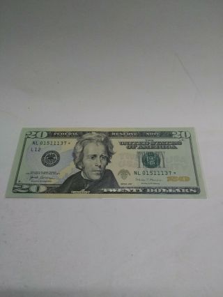 $20 Star Note Nl01511137 Series 2017