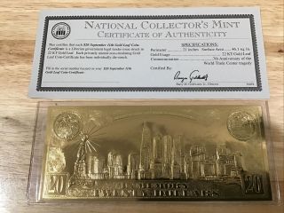 September 11th $20.  00 Gold Leaf Coin Certificate