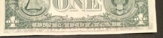 1974 $1 Federal Reserve Note Partial Front To Back Printing Error 2