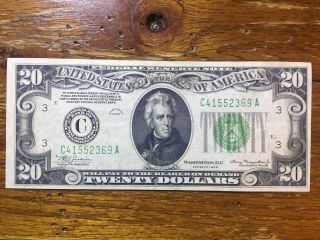 1934 $20 Twenty Dollars United States Federal Reserve Note C41552369a