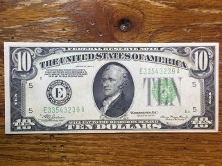 1934a $10 Ten Dollars United States Federal Reserve Note E33543239a