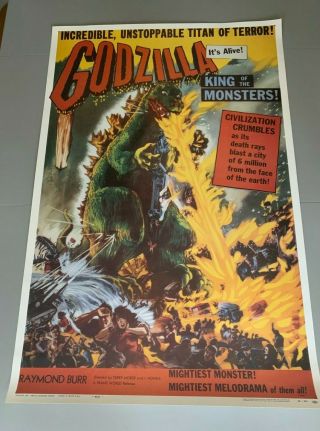 Vintage - Godzilla - King Of The Monsters - 1956 Movie Poster -