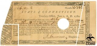 1787 Connecticut 5 Shillings Colonial Currency Note/bond,  Signed J.  Lawrence